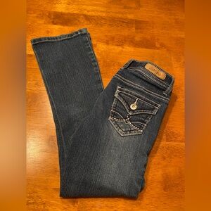 Girls Mudd Button Pocket Jeans